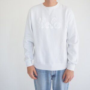 Russell Athletic White Cotton UCLA Spell Out Collegiate Crewneck Sweatshirt M